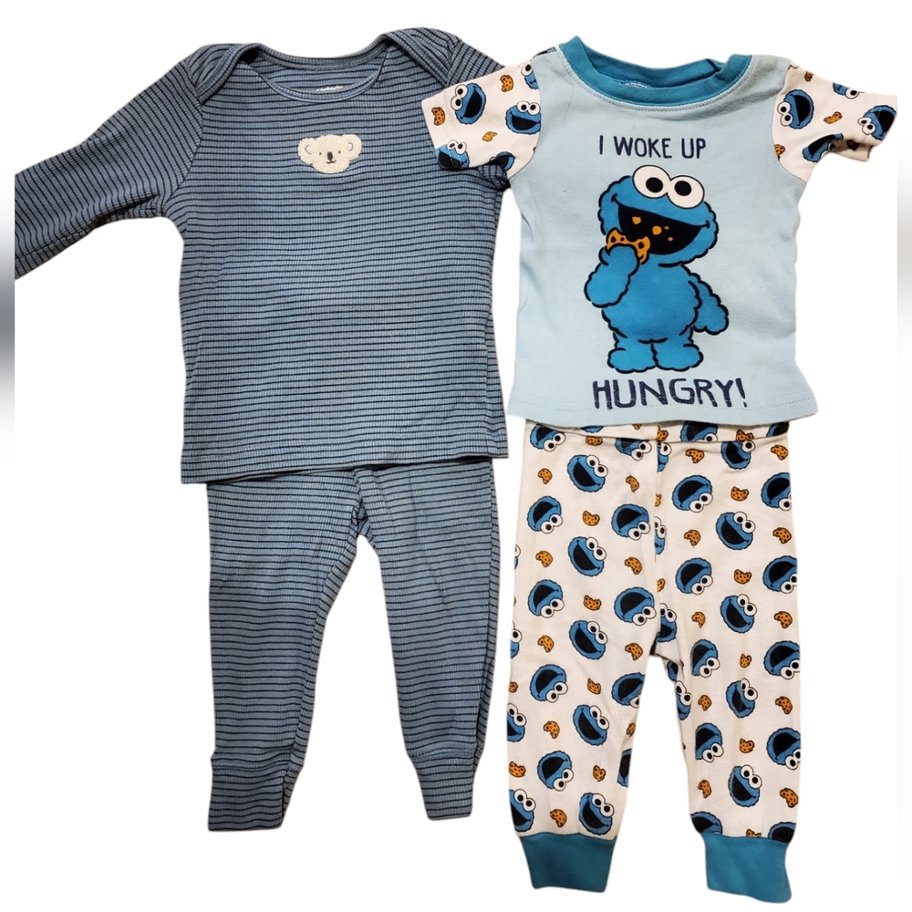 Set of 2 Sesame Street Cookie Monster Pajama Set